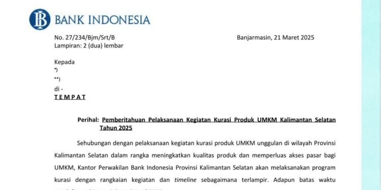 Bank Indonesia Dorong UMKM Kalsel Naik Kelas Melalui Kurasi Produk