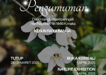 Libur Lebaran 1446 H, Kebun Raya Banua Kembali Beroperasi H+2 Lebaran