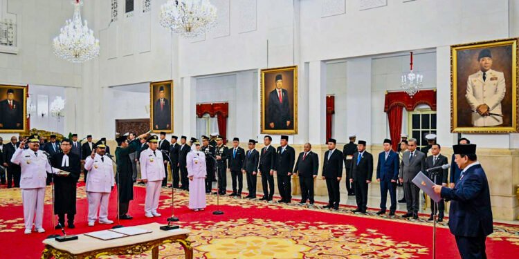 Presiden Prabowo Lantik Gubernur dan Wakil Gubernur Papua Pegunungan serta Kepulauan Bangka Belitung