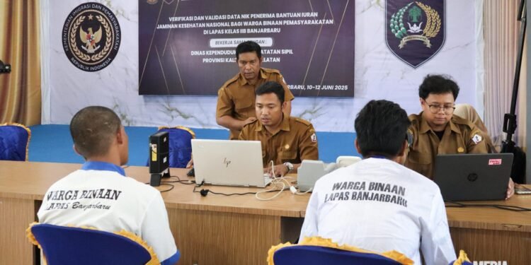 Disdukcapil Kalsel Bersama Lapas Banjarbaru Lakukan Verifikasi dan Validasi Data NIK Warga Binaan