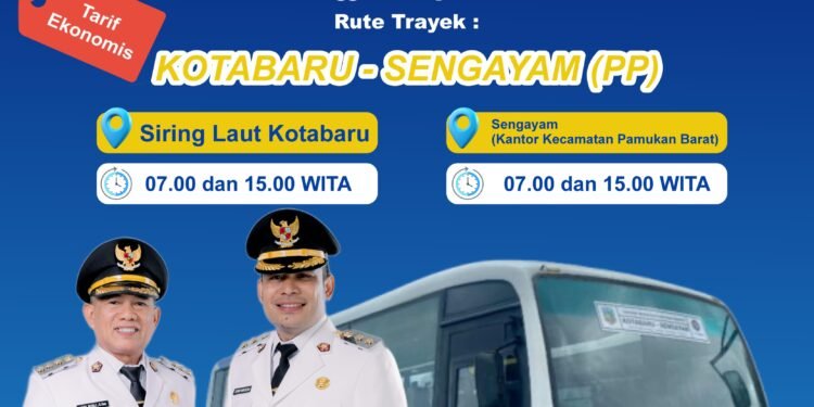 Pemkab Kotabaru Hadirkan Trans Saijaan, Layani Trayek Kotabaru–Sengayam