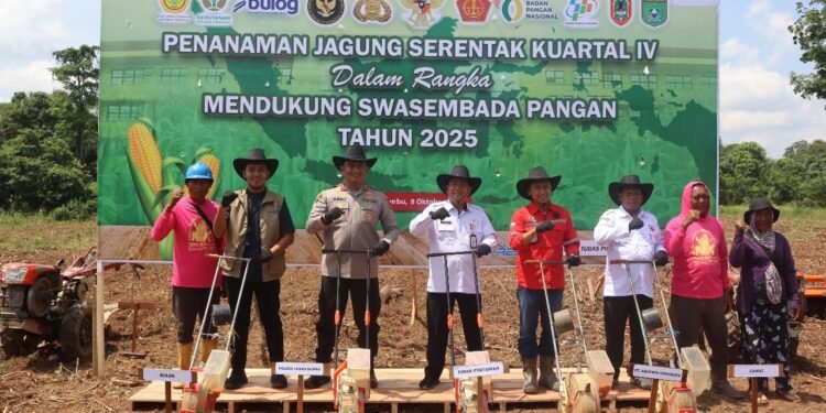Gerakan Nasional! Polres Tanah Bumbu Tanam Jagung Demi Ketahanan Pangan