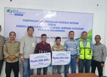 BPJS Ketenagakerjaan Batulicin Serahkan Santunan Jaminan Kematian kepada Ahli Waris Pekerja Rentan PT Pama Indomining