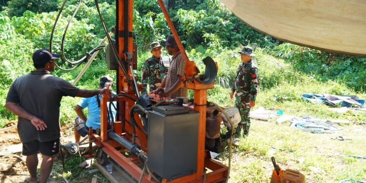 Percepat Pembangunan Desa, Program TMAB TMMD ke-126 Kodim 1022/Tanah Bumbu Kebut Pengerjaan Sumur Bor