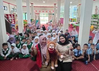 Dongeng Ceria di Perpustakaan Kotabaru, Anak TK Antusias Belajar Lewat Cerita