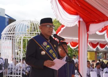 Bupati Kotabaru Muhammad Rusli Pimpin Upacara HUT ke-80 PGRI dan HGN 2025 Tingkat Kalsel