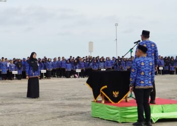 Pemkab Kotabaru Gelar Apel Hari Kesadaran Nasional, Wabup Syairi Mukhlis Tekankan Nilai Pancasila dan Profesionalitas ASN