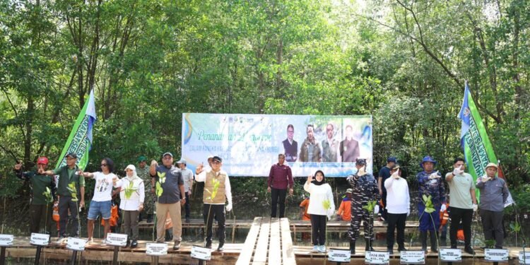 Cegah Abrasi dan Tingkatkan Kesejahteraan Masyarakat Pesisir, Bupati Andi Rudi Larif dan Kaka Slank Tanam Magrove di Pesisir Tanah Bumbu