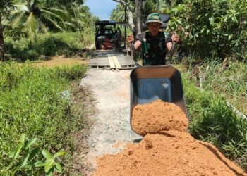 Material Mulai Masuk, Kodim 1022/Tanah Bumbu Gerak Cepat Garap Jembatan Garuda”