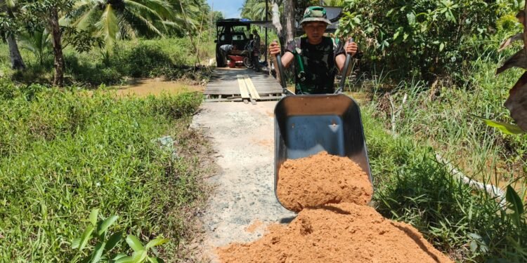 Material Mulai Masuk, Kodim 1022/Tanah Bumbu Gerak Cepat Garap Jembatan Garuda”