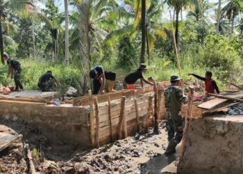 Sinergi TNI dan Warga: Pembangunan Jembatan Garuda di Kusan Hilir Capai Tahap Pondasi