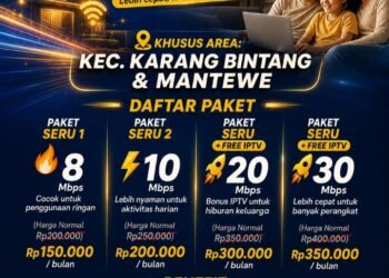 Kabar Gembira, Rajegnet Hadirkan Internet Unlimited Terjangkau di Karang Bintang dan Mantewe