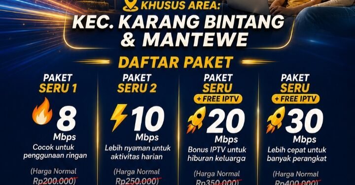 Kabar Gembira, Rajegnet Hadirkan Internet Unlimited Terjangkau di Karang Bintang dan Mantewe