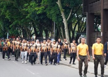 Perkuat Senegritas, Pangdam XXII/TB dan Danrem 101/Antasari Olahraga Bareng Insan Pers Kalsel