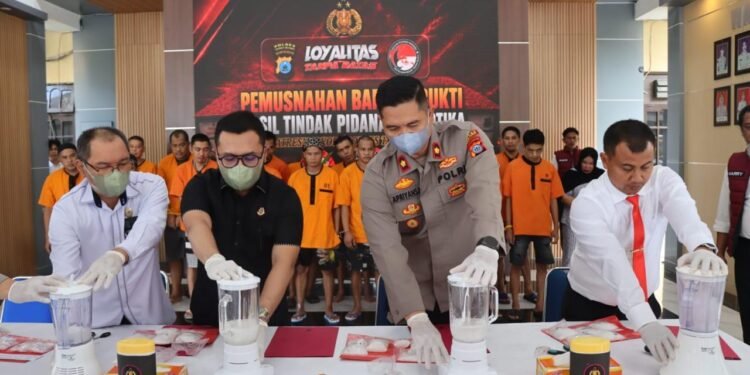 Perangi Narkoba, Polres Tanah Bumbu Musnahkan Lebih dari 2 Kg Sabu dan Puluhan Ekstasi