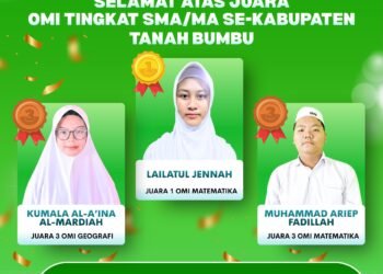 Siswa MA Nurul Hidayah Raih Juara OMI Tanah Bumbu, Tiga Pelajar Melaju ke Tingkat Provinsi