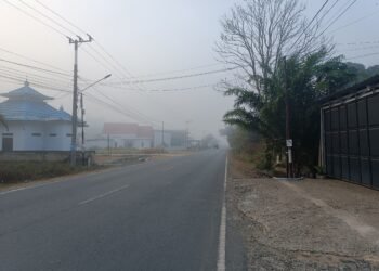 Kabut Asap Selimuti Jalan Transmigrasi, Jarak Pandang Terbatas