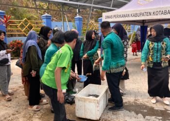 Dinas Perikanan Kotabaru Gelar Gerai Ikan Murah, Warga Antusias Berbelanja